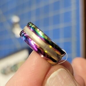 Rainbow Stainless Steel Ring Size 9